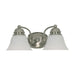 Vanity Nuvo 60-341 Empire - 2 Light - 15 in. - Vanity with Alabaster Glass Bell Shades - Brushed Nickel Finish Nuvo