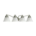 Vanity Nuvo 60-343 Empire - 4 Light - 29 in. - Vanity with Alabaster Glass Bell Shades - Brushed Nickel Finish Nuvo