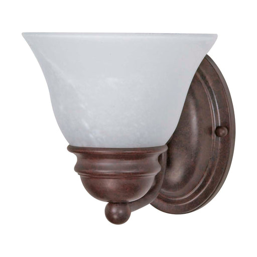 Vanity Nuvo 60-344 Empire - 1 Light - 7 in. - Vanity with Alabaster Glass Bell Shades - Old Bronze Finish Nuvo