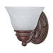 Vanity Nuvo 60-344 Empire - 1 Light - 7 in. - Vanity with Alabaster Glass Bell Shades - Old Bronze Finish Nuvo