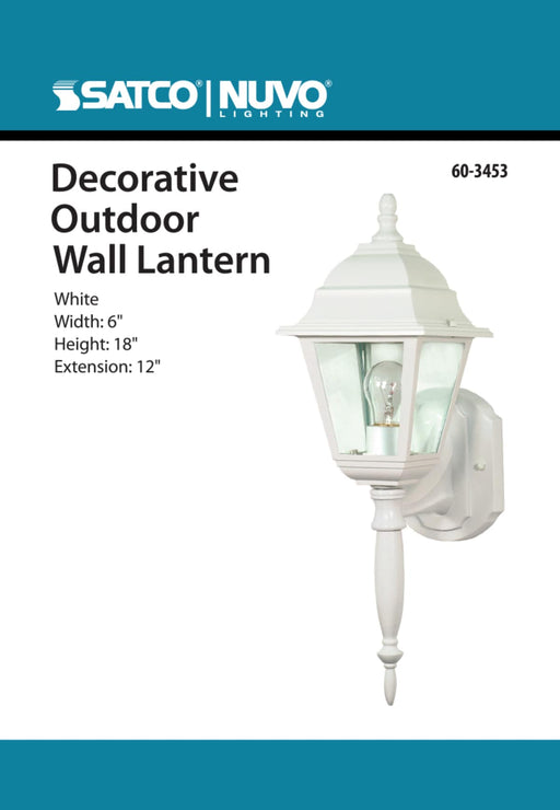 Wall Lantern Nuvo 60-3453 Briton - 1 Light - 18 in. - Wall Lantern with Clear Seed Glass - Color retail packaging - White Finish Nuvo