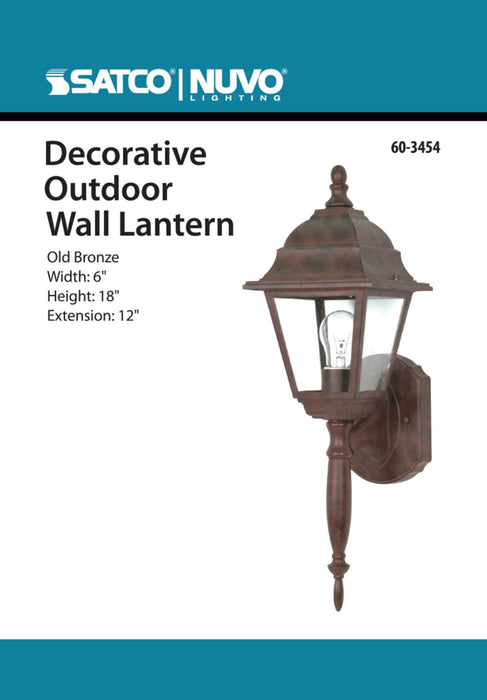 Wall Lantern Nuvo 60-3454 Briton - 1 Light - 18 in. - Wall Lantern with Clear Seed Glass - Color retail packaging - Old Bronze Finish Nuvo