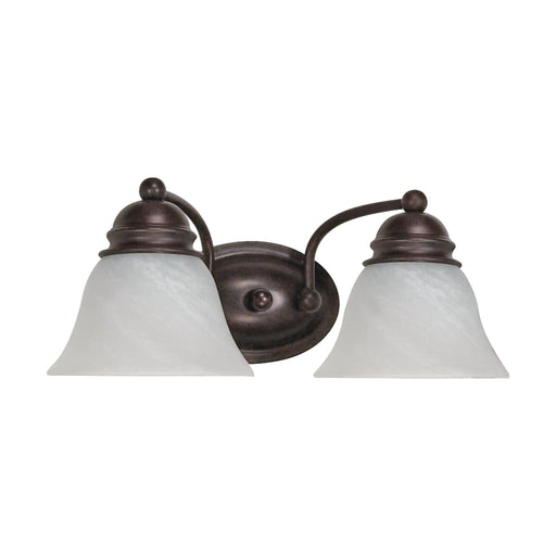 Vanity Nuvo 60-345 Empire - 2 Light - 15 in. - Vanity with Alabaster Glass Bell Shades - Old Bronze Finish Nuvo