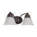 Vanity Nuvo 60-345 Empire - 2 Light - 15 in. - Vanity with Alabaster Glass Bell Shades - Old Bronze Finish Nuvo
