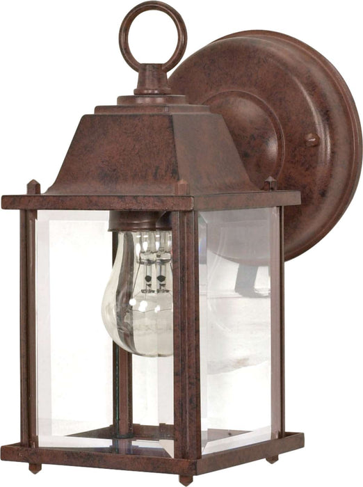 Wall Lantern Nuvo 60-3464 1 Light - 8-5/8 in. - Wall Lantern - Cube Lantern with Clear Beveled Glass - Color retail packaging - Old Bronze Finish Nuvo