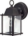 Wall Lantern Nuvo 60-3465 1 Light - 8-5/8 in. - Wall Lantern - Cube Lantern with Clear Beveled Glass - Color retail packaging - Textured Black Finish Nuvo