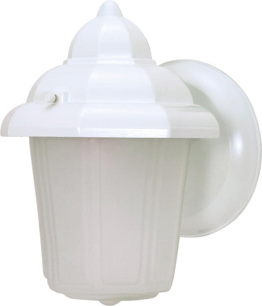 Wall Lantern Nuvo 60-3466 1 Light - 8-7/8 in. - Wall Lantern - Hood Lantern with Satin Frosted Glass - Color retail packaging - White Finish Nuvo