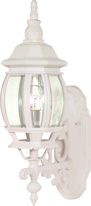 Wall Lantern Nuvo 60-3467 Central Park - 1 Light - 20 in. - Wall Lantern with Clear Beveled Glass - Color retail packaging - White Finish Nuvo