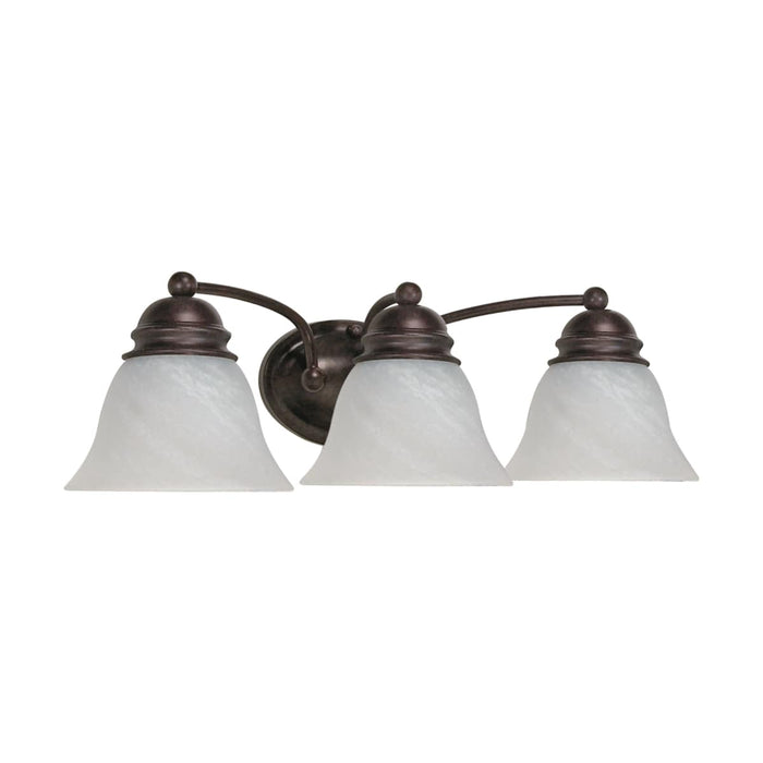 Vanity Nuvo 60-346 Empire - 3 Light - 21 in. - Vanity with Alabaster Glass Bell Shades - Old Bronze Finish Nuvo
