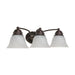 Vanity Nuvo 60-346 Empire - 3 Light - 21 in. - Vanity with Alabaster Glass Bell Shades - Old Bronze Finish Nuvo