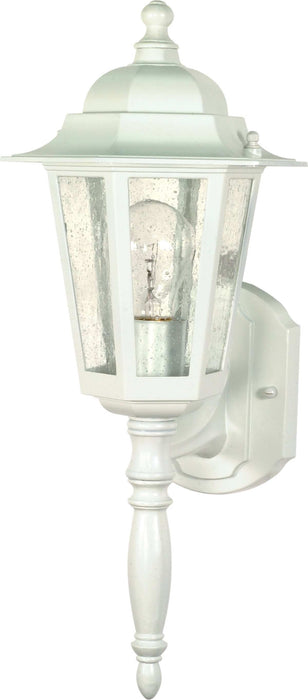 Wall Lantern Nuvo 60-3470 Cornerstone - 1 Light - 18 in. - Wall Lantern with Clear Seed Glass - Color retail packaging - White Finish Nuvo
