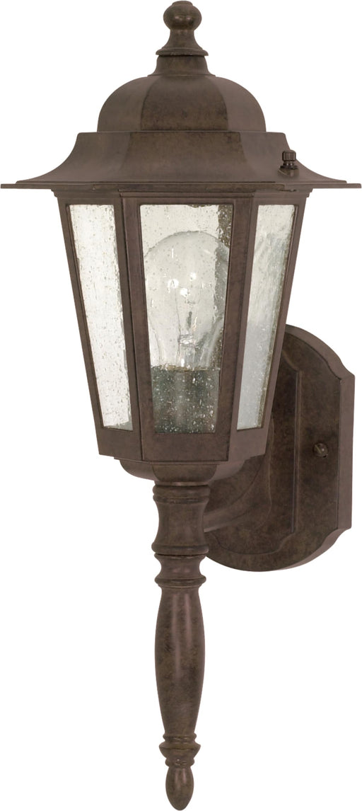 Wall Lantern Nuvo 60-3471 Cornerstone - 1 Light - 18 in. - Wall Lantern with Clear Seed Glass - Color retail packaging - Old Bronze Finish Nuvo