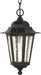 Hanging Lantern Nuvo 60-3476 Cornerstone - 1 Light - 13 in. - Hanging Lantern with Clear Seed Glass - Color retail packaging - Textured Black Finish Nuvo