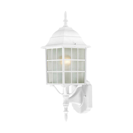 Wall Lantern Nuvo 60-3477 Adams - 1 Light - 18 in. - Outdoor Wall with Frosted Glass - Color retail packaging - White Finish Nuvo