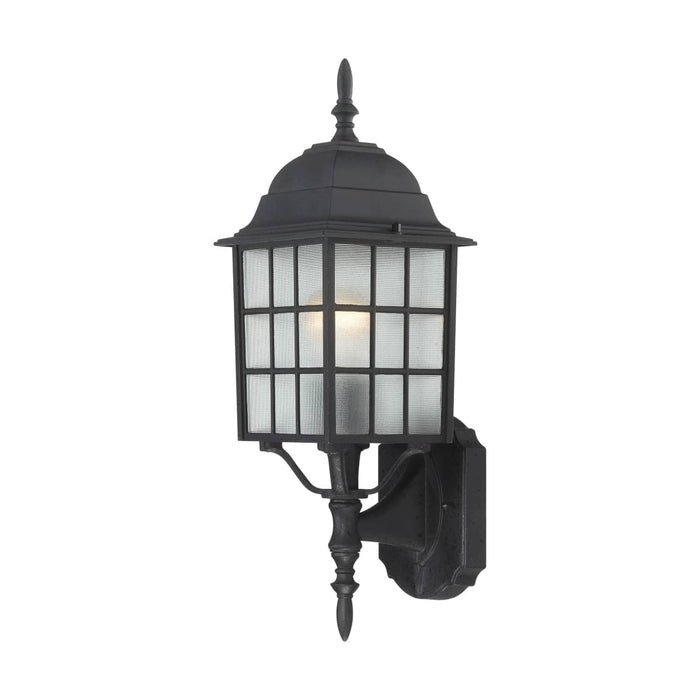 Wall Lantern Nuvo 60-3479 Adams - 1 Light - 18 in. - Outdoor Wall with Frosted Glass - Color retail packaging - Textured Black Finish Nuvo
