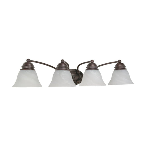 Vanity Nuvo 60-347 Empire - 4 Light - 29 in. - Vanity with Alabaster Glass Bell Shades - Old Bronze Finish Nuvo