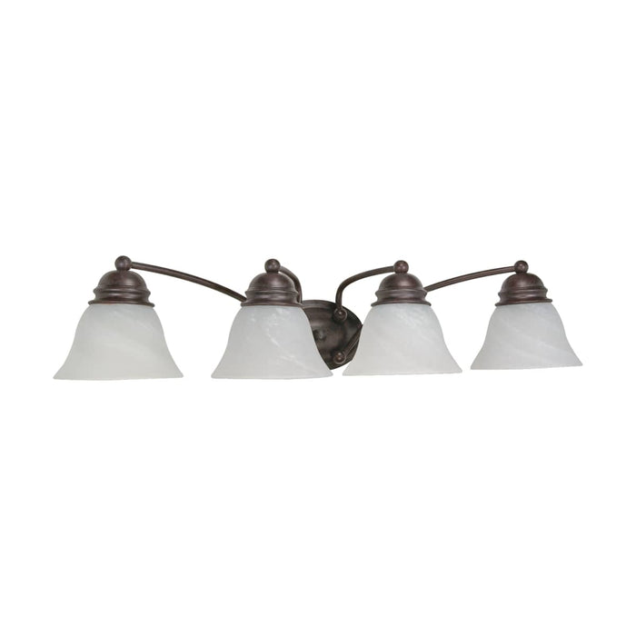 Vanity Nuvo 60-347 Empire - 4 Light - 29 in. - Vanity with Alabaster Glass Bell Shades - Old Bronze Finish Nuvo
