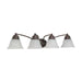 Vanity Nuvo 60-347 Empire - 4 Light - 29 in. - Vanity with Alabaster Glass Bell Shades - Old Bronze Finish Nuvo