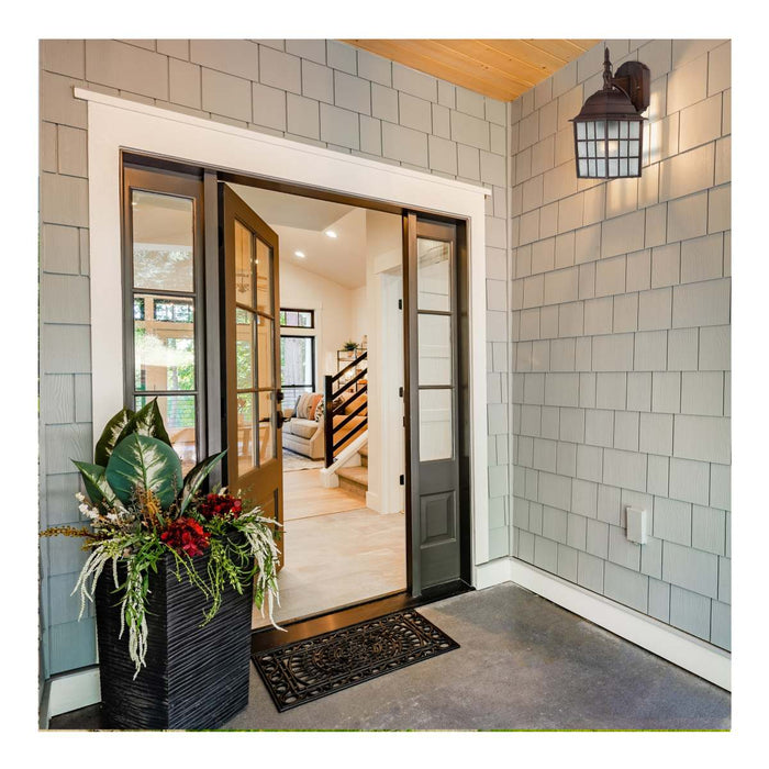 Wall Lantern Nuvo 60-3481 Adams - 1 Light - 14 in. - Outdoor Wall with Frosted Glass - Color retail packaging - Rustic Bronze Finish Nuvo