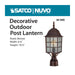 Post Lantern Nuvo 60-3483 Adams - 1 Light - 17 in. - Outdoor Post with Frosted Glass - Color retail packaging - Rustic Bronze Finish Nuvo