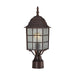 Post Lantern Nuvo 60-3483 Adams - 1 Light - 17 in. - Outdoor Post with Frosted Glass - Color retail packaging - Rustic Bronze Finish Nuvo
