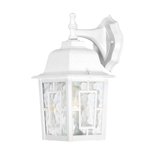 Wall Lantern Nuvo 60-3484 Banyan - 1 Light - 12 in. - Outdoor Wall with Clear Water Glass - Color retail packaging - White Finish Nuvo