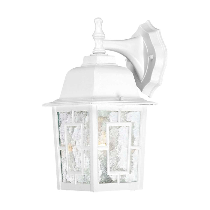 Wall Lantern Nuvo 60-3484 Banyan - 1 Light - 12 in. - Outdoor Wall with Clear Water Glass - Color retail packaging - White Finish Nuvo