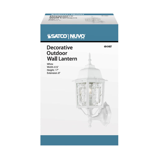 Wall Lantern Nuvo 60-3487 Banyan - 1 Light - 17 in. - Outdoor Wall with Clear Water Glass - Color retail packaging - White Finish Nuvo