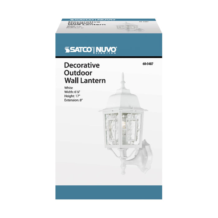 Wall Lantern Nuvo 60-3487 Banyan - 1 Light - 17 in. - Outdoor Wall with Clear Water Glass - Color retail packaging - White Finish Nuvo
