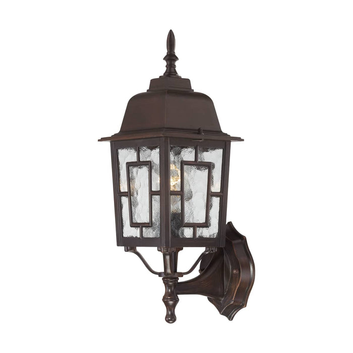 Wall Lantern Nuvo 60-3488 Banyan - 1 Light - 17 in. - Outdoor Wall with Clear Water Glass - Color retail packaging - Rustic Bronze Finish Nuvo