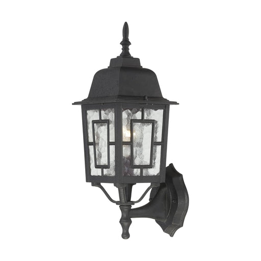 Wall Lantern Nuvo 60-3489 Banyan - 1 Light - 17 in. - Outdoor Wall with Clear Water Glass - Color retail packaging - Textured Black Finish Nuvo