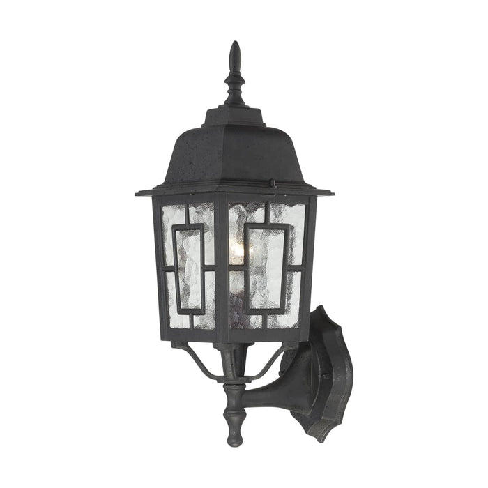 Wall Lantern Nuvo 60-3489 Banyan - 1 Light - 17 in. - Outdoor Wall with Clear Water Glass - Color retail packaging - Textured Black Finish Nuvo
