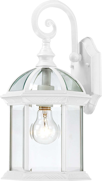 Wall Lantern Nuvo 60-3494 Boxwood - 1 Light - 15 in. - Outdoor Wall with Clear Seed Glass - Color retail packaging - White Finish Nuvo