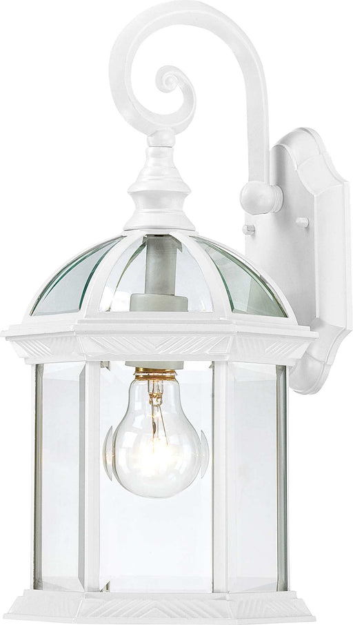 Wall Lantern Nuvo 60-3494 Boxwood - 1 Light - 15 in. - Outdoor Wall with Clear Seed Glass - Color retail packaging - White Finish Nuvo