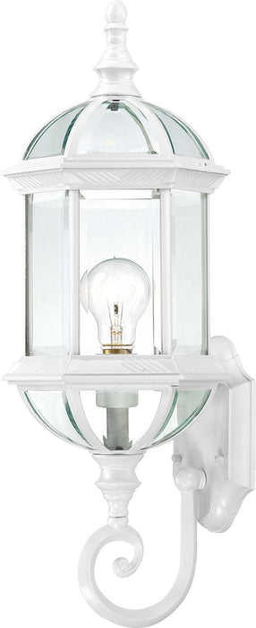 Wall Lantern Nuvo 60-3497 Boxwood - 1 Light - 22 in. - Outdoor Wall with Clear Beveled Glass - Color retail packaging - White Finish Nuvo