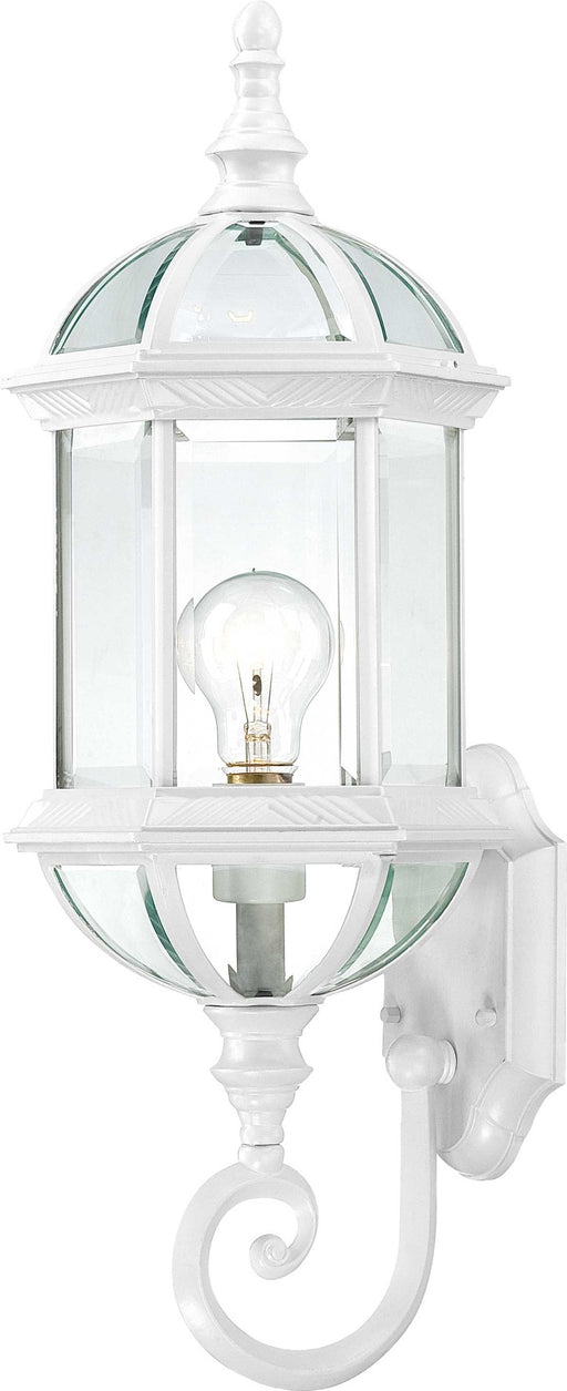 Wall Lantern Nuvo 60-3497 Boxwood - 1 Light - 22 in. - Outdoor Wall with Clear Beveled Glass - Color retail packaging - White Finish Nuvo