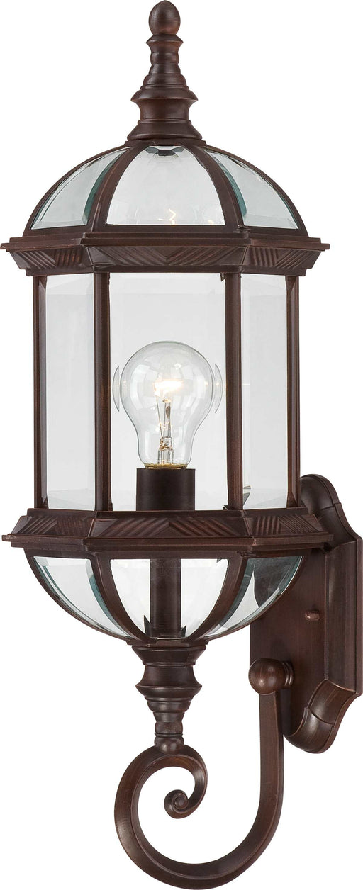 Wall Lantern Nuvo 60-3498 Boxwood - 1 Light - 22 in. - Outdoor Wall with Clear Beveled Glass - Color retail packaging - Rustic Bronze Finish Nuvo