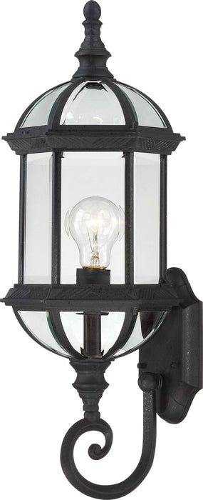 Wall Lantern Nuvo 60-3499 Boxwood - 1 Light - 22 in. - Outdoor Wall with Clear Beveled Glass - Color retail packaging - Textured Black Finish Nuvo