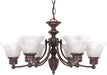 Chandelier Nuvo 60-358 Empire - 6 Light - 26 in. - Chandelier with Alabaster Glass Bell Shades - Old Bronze Finish Nuvo