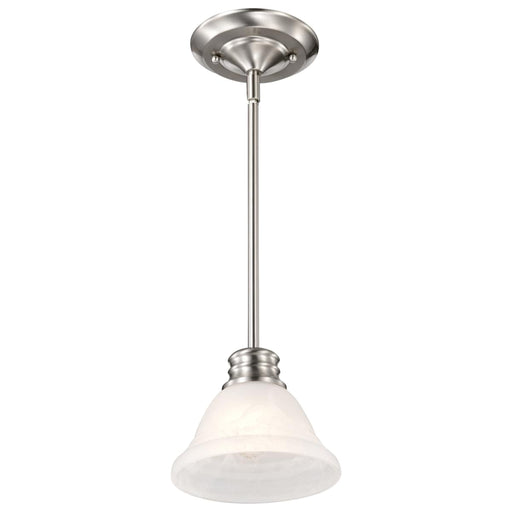Mini Pendant Nuvo 60-365 Empire - 1 Light - 7 in. - Mini Pendant with Hang Straight Canopy - Brushed Nickel Finish Nuvo