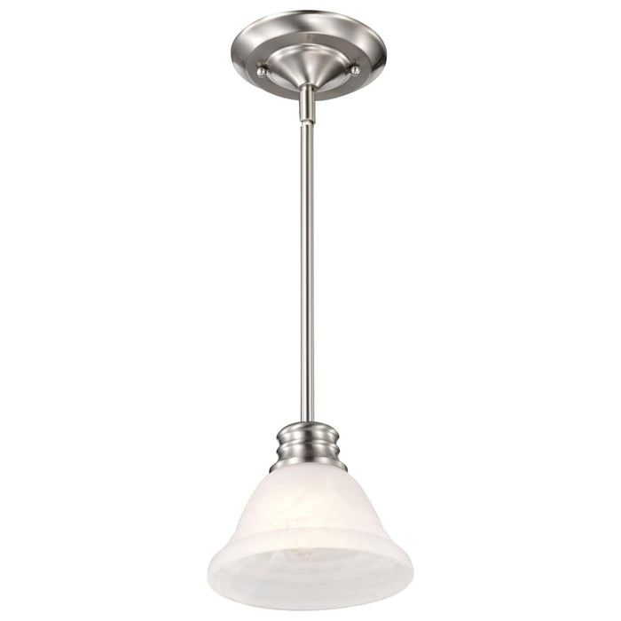 Mini Pendant Nuvo 60-365 Empire - 1 Light - 7 in. - Mini Pendant with Hang Straight Canopy - Brushed Nickel Finish Nuvo