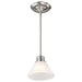 Mini Pendant Nuvo 60-365 Empire - 1 Light - 7 in. - Mini Pendant with Hang Straight Canopy - Brushed Nickel Finish Nuvo