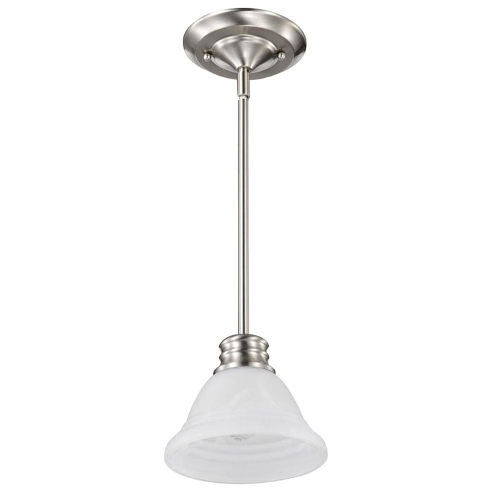 Mini Pendant Nuvo 60-365 Empire - 1 Light - 7 in. - Mini Pendant with Hang Straight Canopy - Brushed Nickel Finish Nuvo