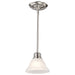 Mini Pendant Nuvo 60-365 Empire - 1 Light - 7 in. - Mini Pendant with Hang Straight Canopy - Brushed Nickel Finish Nuvo
