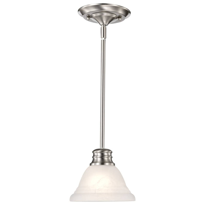 Mini Pendant Nuvo 60-365 Empire - 1 Light - 7 in. - Mini Pendant with Hang Straight Canopy - Brushed Nickel Finish Nuvo