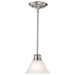 Mini Pendant Nuvo 60-365 Empire - 1 Light - 7 in. - Mini Pendant with Hang Straight Canopy - Brushed Nickel Finish Nuvo