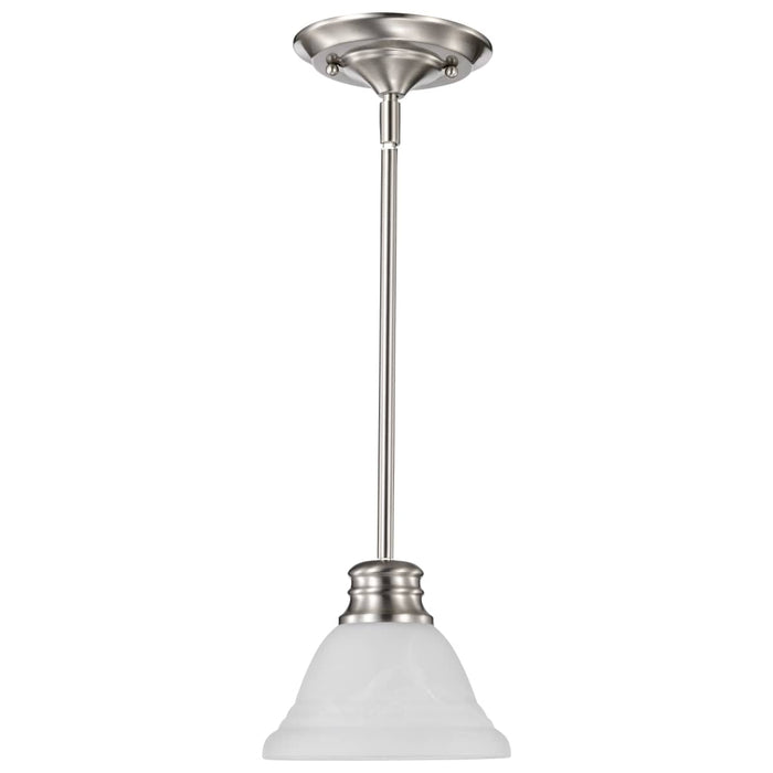 Mini Pendant Nuvo 60-365 Empire - 1 Light - 7 in. - Mini Pendant with Hang Straight Canopy - Brushed Nickel Finish Nuvo