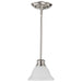 Mini Pendant Nuvo 60-365 Empire - 1 Light - 7 in. - Mini Pendant with Hang Straight Canopy - Brushed Nickel Finish Nuvo