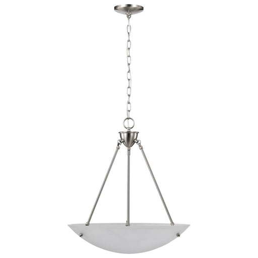 Pendant Nuvo 60-370 3 Light - 23 in. - Pendant - Alabaster Glass Bowl - Brushed Nickel Finish Nuvo