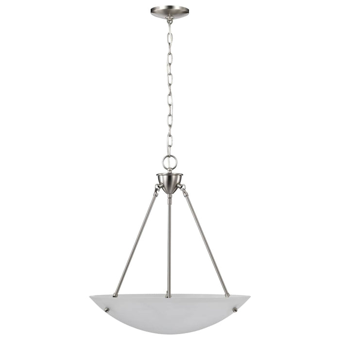 Pendant Nuvo 60-370 3 Light - 23 in. - Pendant - Alabaster Glass Bowl - Brushed Nickel Finish Nuvo